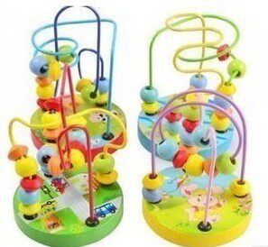 Special price baby Early teaching Puzzle Strings Pearl Mini Iron Wire Small Orbiting Bead Animal Chassis One-year-old Toddler Toy