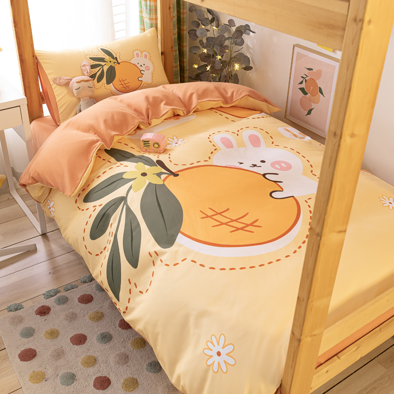 School Season Students Dormitory Three Sets Women's Beds Bedding Autumn Winter Cartoon Quilt beds Single beds Single up and down Men's 3