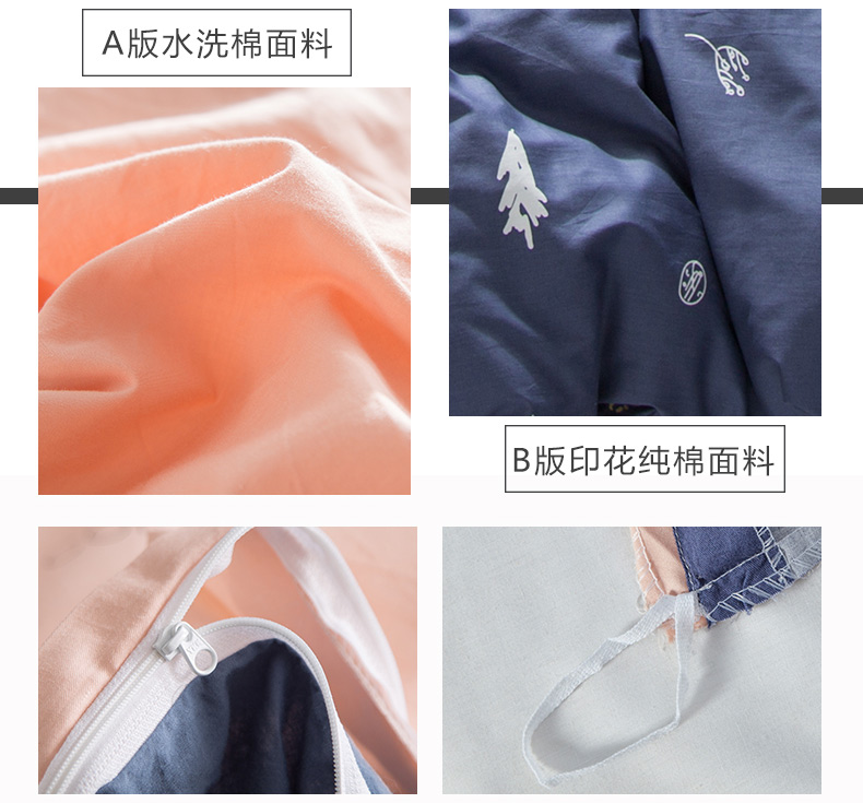 Butterfly Valley rửa sạch bông nhỏ hoa thêu bông denim khăn trải giường cotton ba mảnh ký túc xá sinh viên phim hoạt hình cho trẻ em - Bộ đồ giường bốn mảnh chăn gối