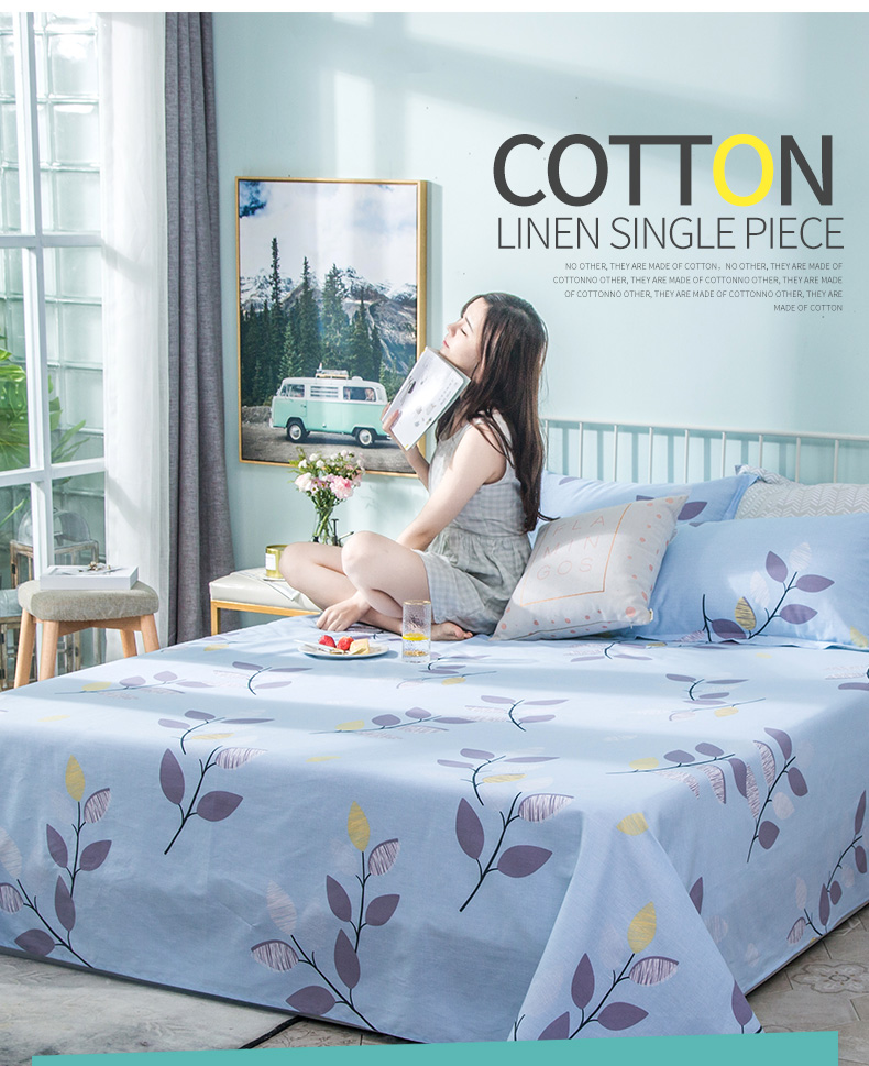 Gudie cotton hoa sinh viên duy nhất tấm duy nhất mảnh 1.5 m giường cotton 1.8 m giường đôi ký túc xá tấm