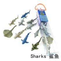 Simulation animal model toy shark children baby early education puzzle Enlightenment kindergarten teaching aids great white shark whale