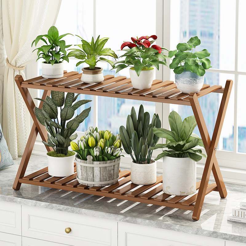 Balcony Flower Shelf Floor Rack Floor hanging shelf Living room Multilayer indoor window sill Multi-meat rack outdoor climbing rattan frame