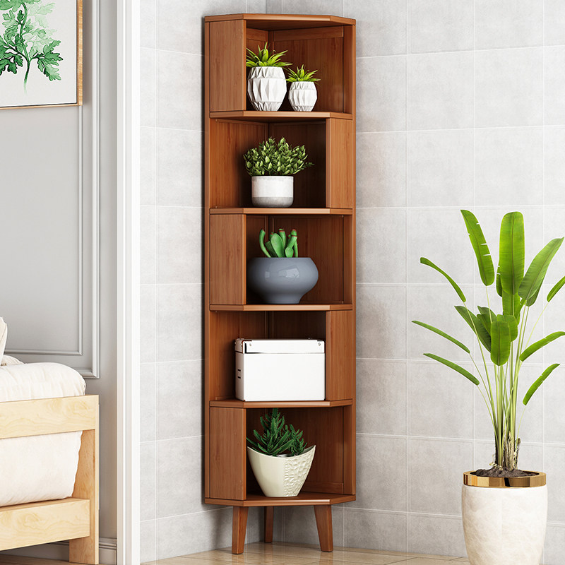 Indoor Flower Shelf Floor Style Multilayer Living Room Corner Shelf Solid Wood Chinese Style TV Cabinet Next Wall Corner Flower Pot Shelf
