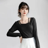 Комплект, дизайнерская футболка, трикотажный лонгслив, весенний тонкий свитер, тренд сезона, коллекция 2021