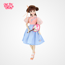 Kerr doll Hanfu Society costume new 3D eyes girl doll dressup joint childrens toy hand-made 3084