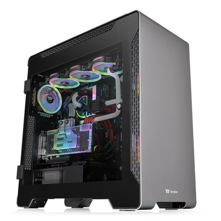 Tt Aluminum Host Shell A700 Desktop Computer E-ATX Twin Side Through Tempered Glass Water Cooled Gaming Desktop Computer Host Shell