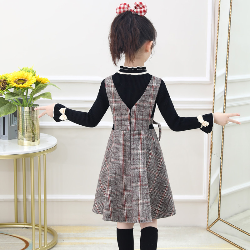 Girls' dress winter foreign children's woolen winter dress Princess dress Korean version of children's dress baby autumn and winter suit