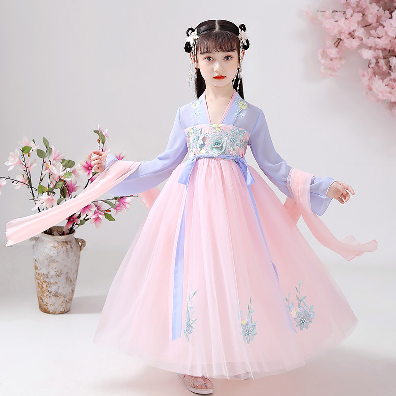 Girl Han Costume Spring Autumn Children Ancient Dress Superfairy China Wind Tang Dress Girl Dress Girl 2022 New Spring Dress Foreign Dress