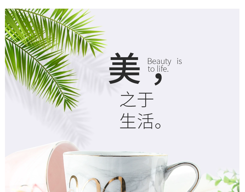 Cốc cà phê Cốc gốm Cốc cà phê nhỏ Châu Âu sang trọng Ins Cặp đôi Mug Nhà Chòm sao Văn phòng Cup - Cà phê