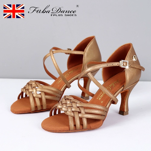 FABADANCE Туфли для латиноамериканских танцев для женщин, мягкая подошва для взрослых, танцевальные туфли на среднем и высоком каблуке, черная блестящая кожа, красная подошва, танцевальные туфли с пальмовым маслом