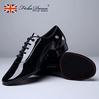 Мужские современные мужские кроссовки из лакированной кожи черного цвета толщиной 2,5 см с двухточечным низом