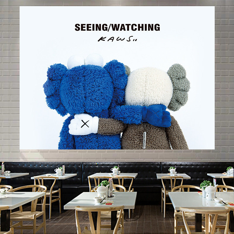 Sesame Street kaws tide brand wall decoration Student dormitory rental house transformation Net Red live background cloth hanging cloth large