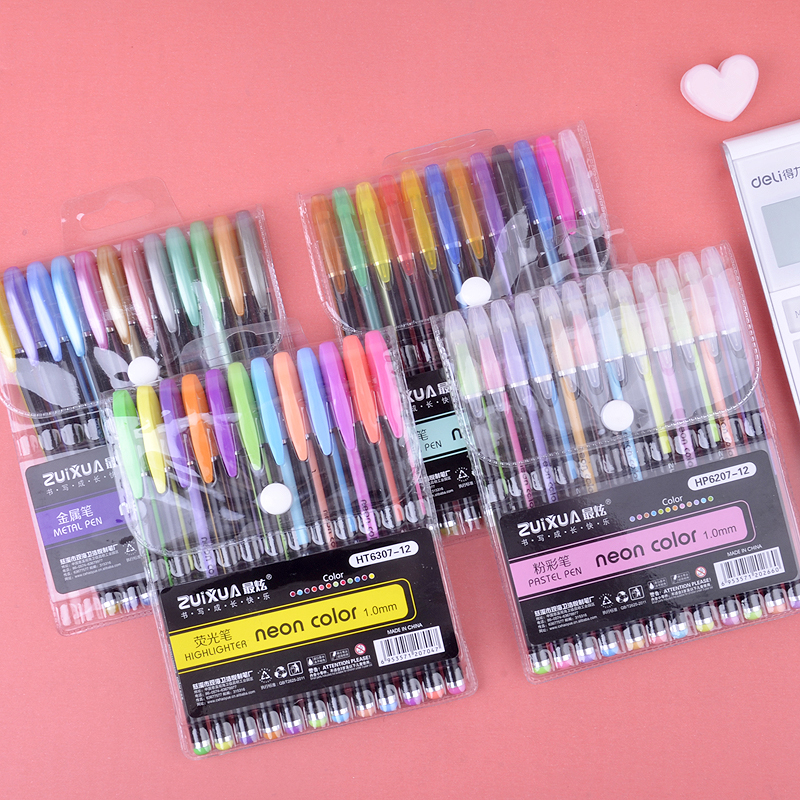 High-gloss pastel pen metal pen diy black card photo album special pen color highlighter hand account set a set of candy color