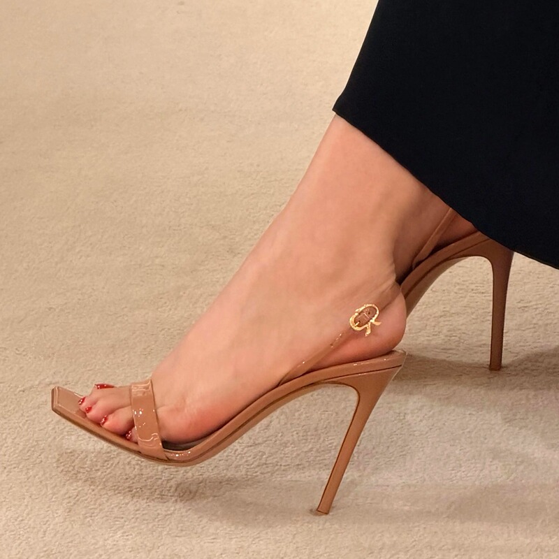 European and American Square-Toe Strappy High-Heeled Sandals for Women, Stiletto Heels, Nude Color, Open-Toe, Simple Summer Outerwear, Sexy High-Heeled Shoes European and American Square-Toe Strappy High-Heeled Sandals for Women, Stiletto Heels, Nude Color, Open-Toe, Simple Summer Outerwear, Sexy High-Heeled Shoes