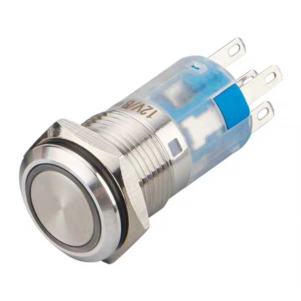 Yamato 19 16mm Metal Button Switch Self-locking Indicator Waterproof Round Electric Source Reset 12V24V220