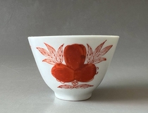 Early Liberation Porcelain Red Stone Porcelain Factory Alum Red Wine Glass