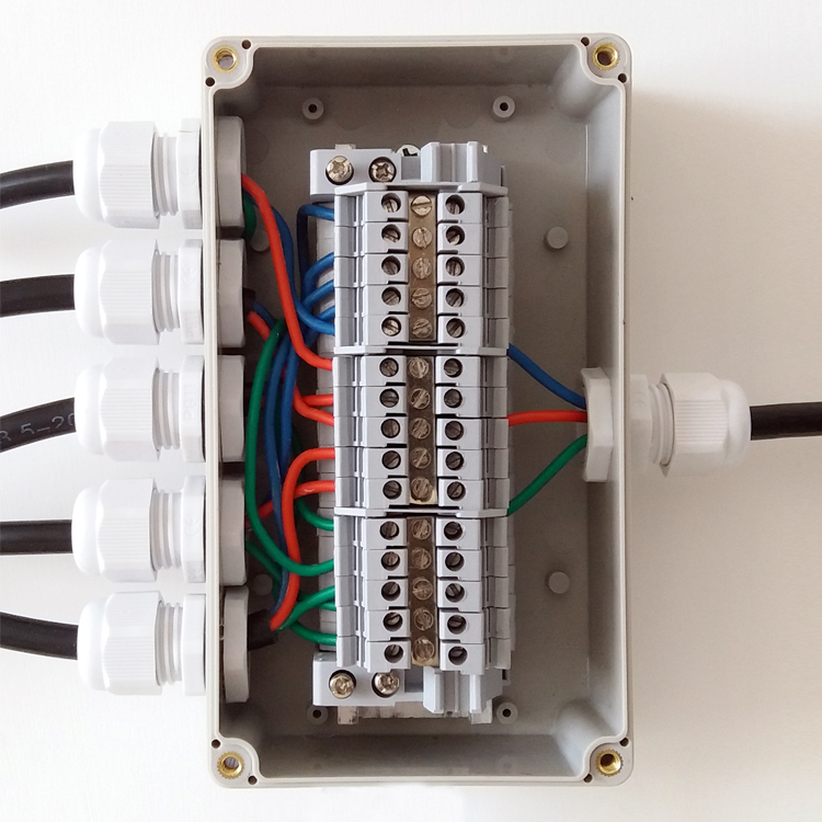 One-in-five-out terminal box waterproof junction box cable splitting wire box Outdoor with terminal wiring box Sub-wire box