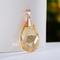 925 sterling silver necklace Austrian crystal pendant pendant women crossing gold rose gold Korean single pendant without chain
