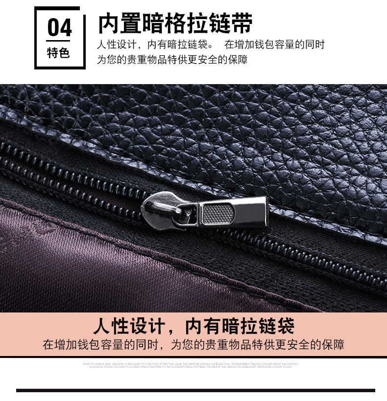 Ví Kangaroo Da mềm nam dài Khóa kéo sinh viên Túi xách nhiều thẻ Siêu mỏng Giải trí dành cho giới trẻ clutch nam