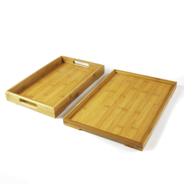 Bamboo tray rectangular tea tray tea cup Mengzong bamboo tray fruit plate tea set tea ceremony accessories solid wood
