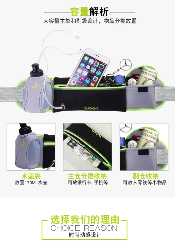 Túi thể thao đa năng đai không thấm nước chạy chống trộm vô hình điện thoại di động cá nhân giải trí túi nhỏ nam nữ ngoài trời