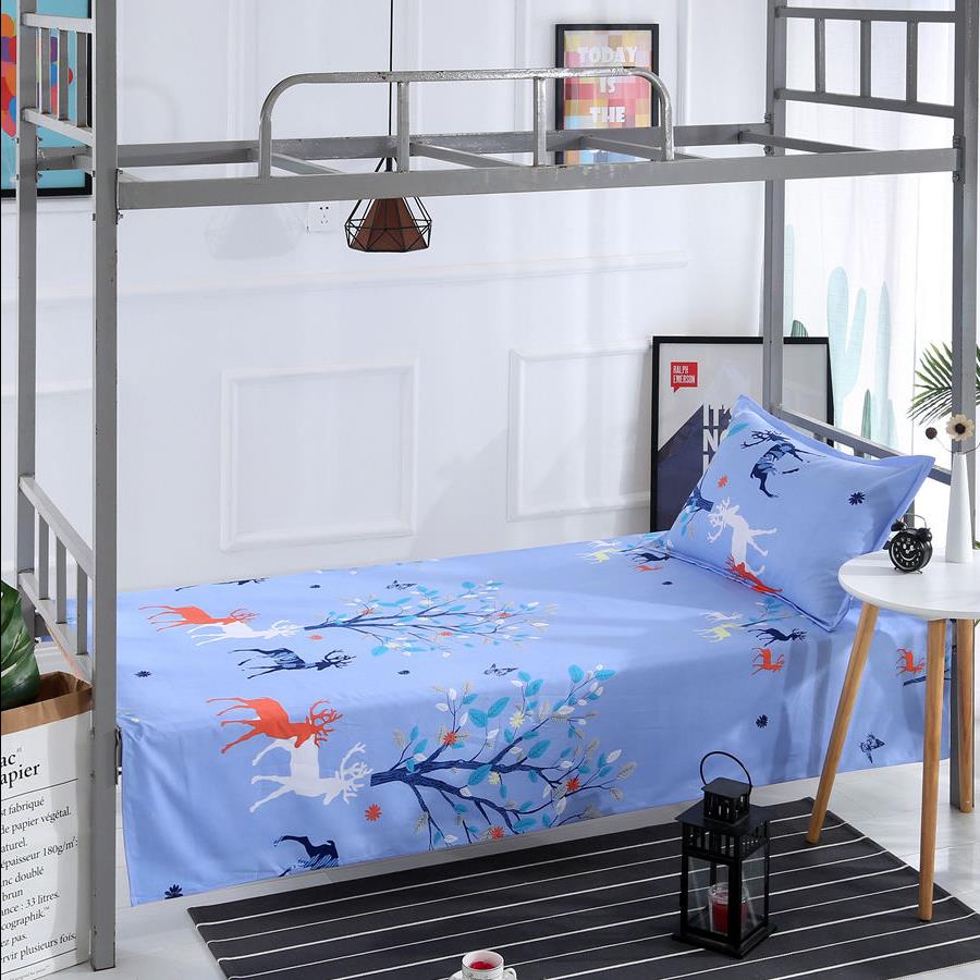 Giường ngủ ký túc xá sinh viên Tấm kẻ sọc đơn mảnh phòng ngủ trường học giường tầng 1,0m1,2 m - Khăn trải giường drap giường mát lạnh