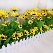 Sunflower fence plants fake flowers and plants plastic flowers desktop partitions flower corners fence flower works