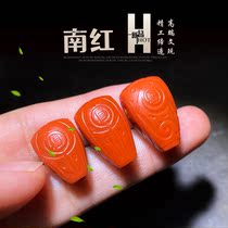 Natural original mine Waxi Nanhong three-way hand string persimmon red pure color Buddha head Dabao holding 108 Buddha string with top beads