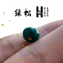 Original mine jade blue turquoise 108 rosary golden tube hand string old non-phase round spacer bagel with beads