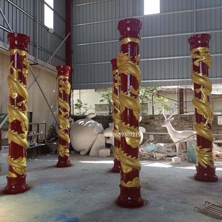 Sandstone Reliefs Sandstone Round Carved Roman pillar Hotel KTV Bar Villa Decorated with decorative Longpost-Taobao