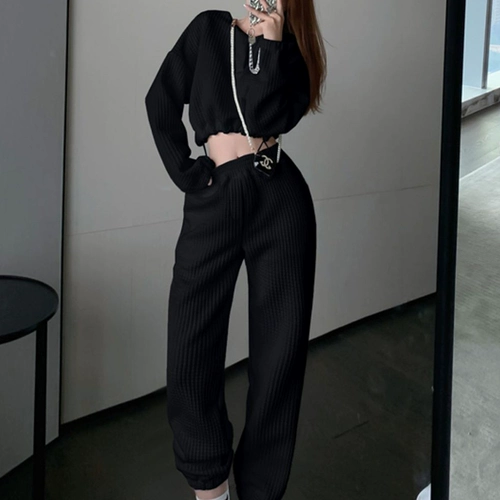 Демисезонная короткая брендовая сексуальная толстовка, лонгслив, высокая талия, в западном стиле