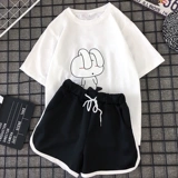 Модный комплект для отдыха, универсальная футболка с коротким рукавом для школьников, свободный крой