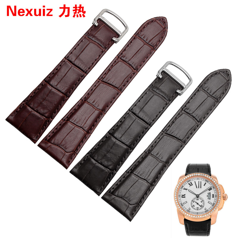 Lier Leather Watch Strap Suitable for Cartier Calibre W7100060 Men's Watch Strap 22 23 24 25mm