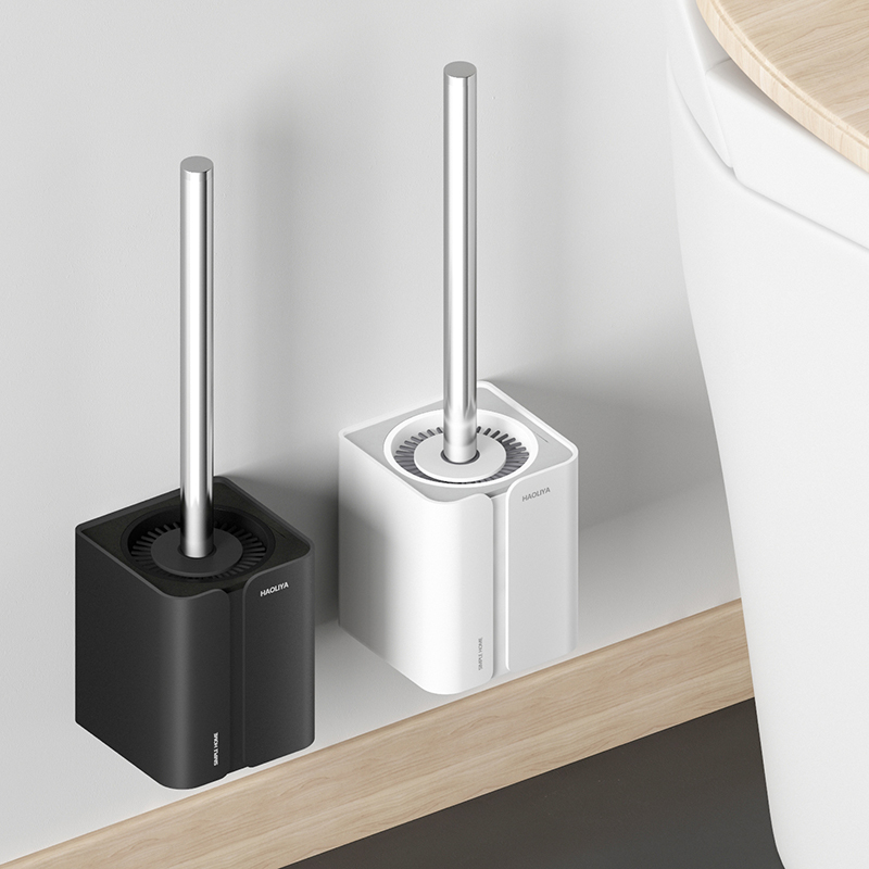 Toilet Brush Space Aluminum No Dead Angle Home Wash Toilet Brush Wall-mounted Long Handle Silicone Brush Hanging Wall Makeup Room Suit
