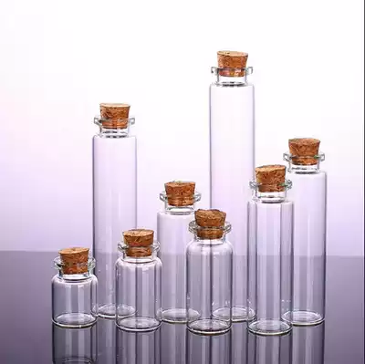 10 pack diameter 22 transparent mini small bayonet glass bottle Wooden stopper wishing bottle Xilin bottle Wishing bottle