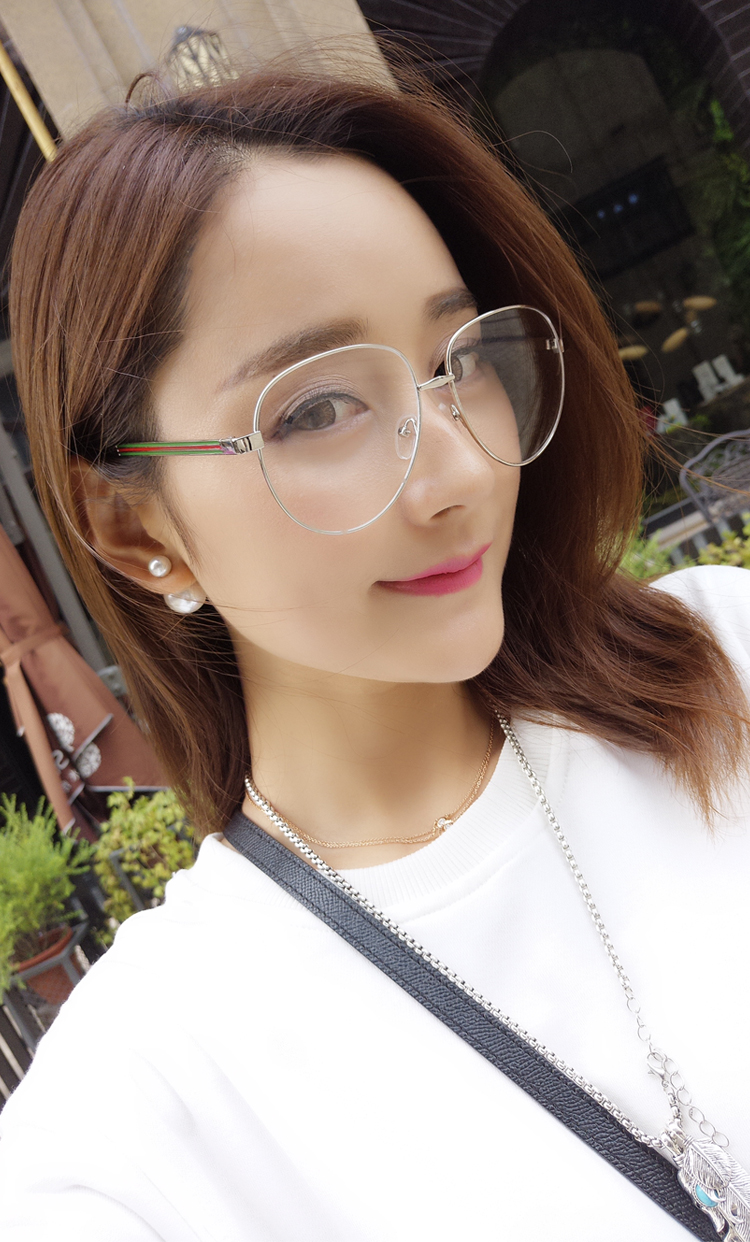 Hàn Quốc hộp lớn rung cùng kính khung nữ thủy triều retro mặt kính lớn khung tròn mặt phẳng gương nam mắt trong kinh bao ve mat khoi anh sang xanh essilor