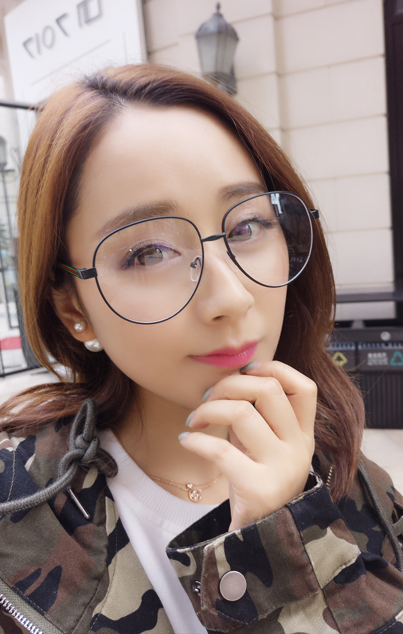 Hàn Quốc hộp lớn rung cùng kính khung nữ thủy triều retro mặt kính lớn khung tròn mặt phẳng gương nam mắt trong kinh bao ve mat khoi anh sang xanh essilor