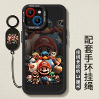 [Mario-Black + петля для подвешивания] Мягкая кожаная оболочка★Защита линзы