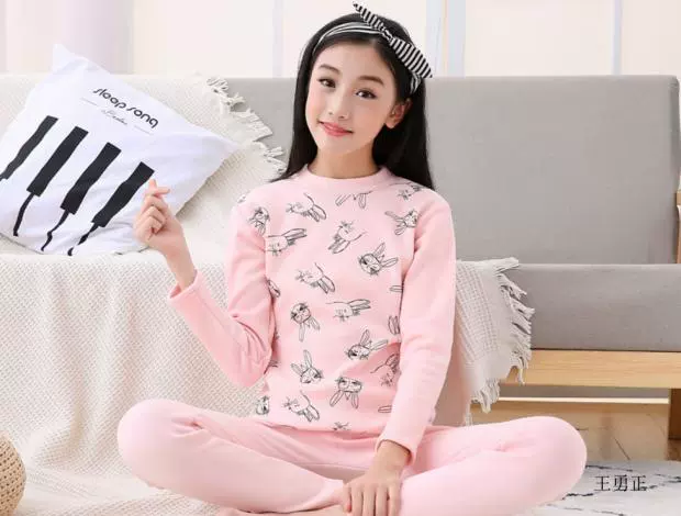 Cô gái cộng với nhung dày cổ áo lót trẻ em nhiệt trong quần bé trai mùa thu quần trẻ trung ấm áp nam sinh