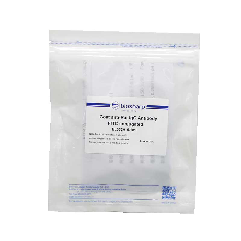 白鲨 biosharp BL032A FITC标记山羊抗大鼠IgG 0.1ml 二抗