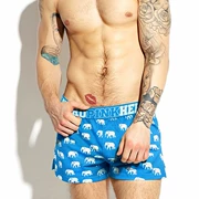 Châu Âu và Hoa Kỳ thủy triều quần lót nam boxer cotton kích thước lớn rộng thoáng khí arro quần voi in quần short thanh niên vuông