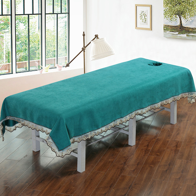 High-grade thickened beauty bed sheets pure cotton belt hole set for beauty salon massage therapy massage white sheets