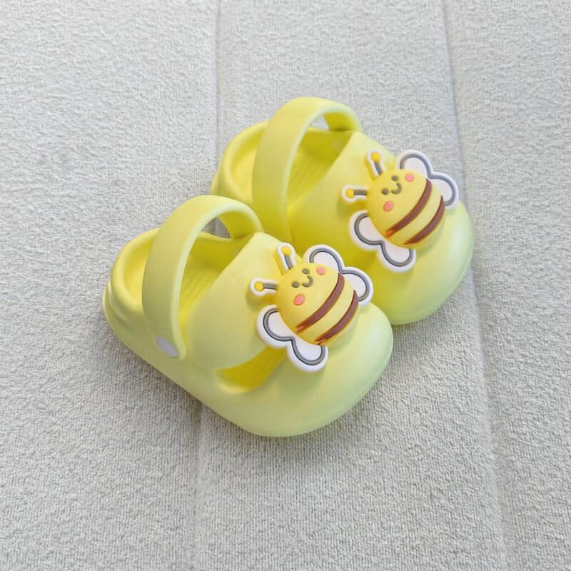 Baby Slippers for One and a Half Year Old Girls, Non-Slip Cartoon Bee Design for 2 Year Olds, Toddler Bath Shoes for 3 Year Old Boys, Clogs