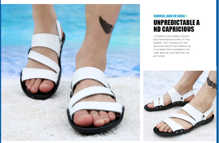 Mùa hè 2018 của nam giới dép da nam Hàn Quốc phiên bản của nhân vật flip-flops giày bãi biển bình thường ngoài trời dép chống trượt triều