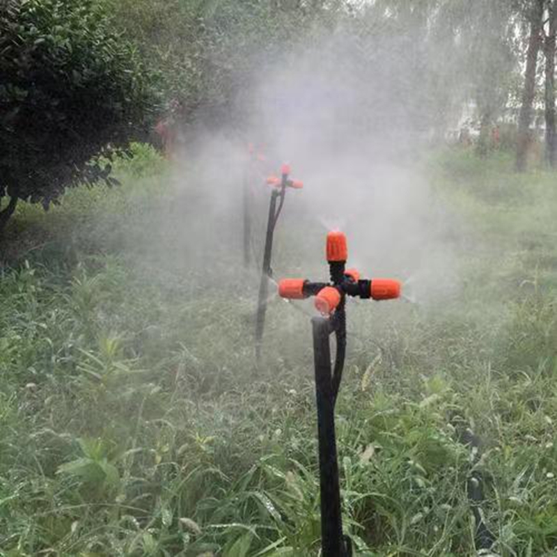 Atomization micro-spray head cross 5 outlet rotary refraction sprayed agricultural greenhouse cooling plus wet lawn spray sprinkle