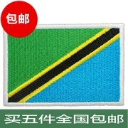 Nhãn hiệu huy hiệu cờ Tanzania huy hiệu thêu huy hiệu Velcro trang phục huy hiệu huy hiệu có thể được tùy chỉnh