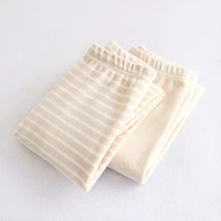 Цветные хлопковые гигиенические брюки, 2 пары, бежевые в полоску