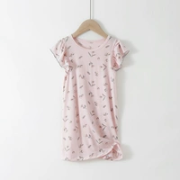 Tiansi Lotus Leaf -Eded Nightdress Pully Printed Polly Pink