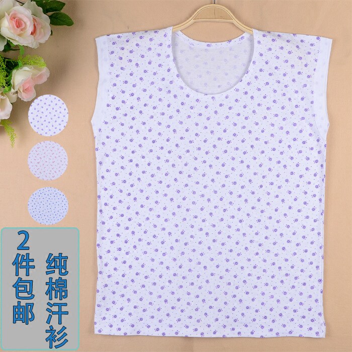 Middle-aged and elderly vest, female mother's underwear, cotton, elderly, loose, old lady's undershirt, summer thin T-shirt, bottoming shirt