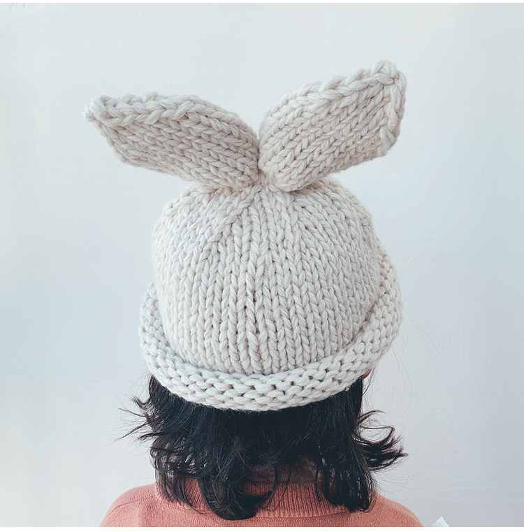 Children Unisex Cute Simple Style Bunny Ears Wool Cap display picture 10